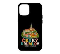 Custodia per iPhone 12/12 Pro Regalo di punto di riferimento di viaggio della Repubblica Ceca di Cesky Krumlov disegnato a mano
