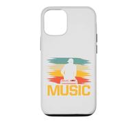 Custodia per iPhone 12/12 Pro Retro DJ Giradischi Silhouette Music Festival