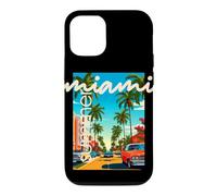 Custodia per iPhone 12/12 Pro Retro Miami Summer Palm Tree Street Classic Car Graphic