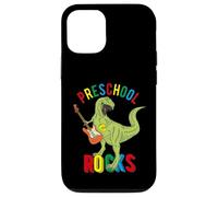 Custodia per iPhone 12/12 Pro Rocks Preschool Dinosaur T Rex Boys Primo Giorno Pre-K Insegnante