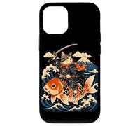 Custodia per iPhone 12/12 Pro Samurai Cat Equitazione Koi Anime Guerriero Giapponese Arte