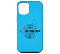 Custodia per iPhone 12/12 Pro San Cristoforo prega per noi Catholic Cross Travel