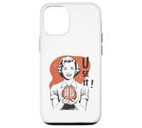 Custodia per iPhone 12/12 Pro Sarcastic Retro Use It Brain Funny Psychology Mind 1950s