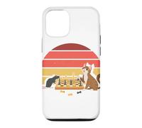 Custodia per iPhone 12/12 Pro Scacchiera con tappetino per gatti