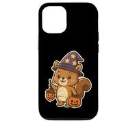 Custodia per iPhone 12/12 Pro Scoiattolo strega con lanterna zucca