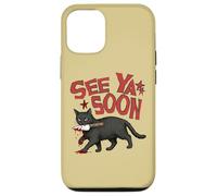 Custodia per iPhone 12/12 Pro See Ya Soon Dark Cat Meme Design Womens Girls