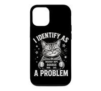 Custodia per iPhone 12/12 Pro Segnaletica divertente "I Identify As A Problem Bad Cat"