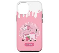 Custodia per iPhone 12/12 Pro Simpatica mucca rosa Kawaii, Strawberry Milk Girl