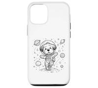Custodia per iPhone 12/12 Pro Simpatico cane astronauta esploratore spaziale cucciolo universo design