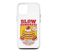 Custodia per iPhone 12/12 Pro Slow Sundays Pancake Breakfast Funny Illustration Graphic