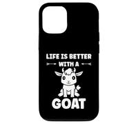 Custodia per iPhone 12/12 Pro Small Animals Goat quote life is better with a Goat