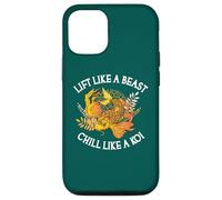 Custodia per iPhone 12/12 Pro Sollevare come una bestia Chill Like A Koi, divertente sollevamento pesi