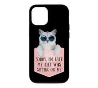 Custodia per iPhone 12/12 Pro Sorry I'm Late My Cat Was Sitting On Me Sarcastic