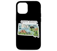 Custodia per iPhone 12/12 Pro South Dakota Mappa del Dakota del Sud con il Monte Rushmore