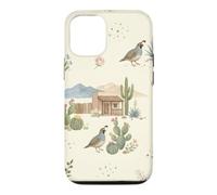 Custodia per iPhone 12/12 Pro Southwestern Ranch Bunny Uccello Cactus Paese Acquerello