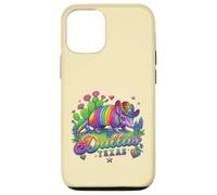 Custodia per iPhone 12/12 Pro Souvenir retrò anni '80 Arcobaleno Armadillo Cowboy Dallas Texas