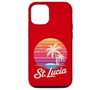 Custodia per iPhone 12/12 Pro St Lucia Caraibi Vacanza Retro anni '80 Tropicale