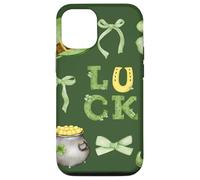 Custodia per iPhone 12/12 Pro St Patricks Day Lucky Leprechaun Shamrock Coquette Aesthetic