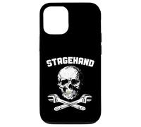 Custodia per iPhone 12/12 Pro StageHand - Chiave a mezzaluna incrociata con teschio nel backstage del teatro
