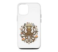 Custodia per iPhone 12/12 Pro Steampunk Octopus Chef Cook Mechanical Cuisine
