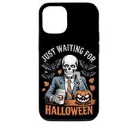 Custodia per iPhone 12/12 Pro Sto solo aspettando Halloween Funny Skeleton Pumpkin Humor