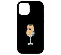 Custodia per iPhone 12/12 Pro Summer Sand Beach Bicchiere di vino con oceano