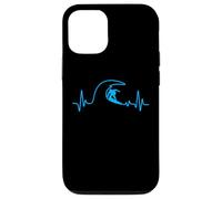 Custodia per iPhone 12/12 Pro Surfer Heartbeat Surfing Heart Pulse - Tavola da surf Big Wave Fun