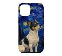 Custodia per iPhone 12/12 Pro Teddy Roosevelt Terrier Cane Van Gogh Notte Stellata
