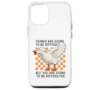 Custodia per iPhone 12/12 Pro Things are Going to be Difficult Funny Silly Goose Meme Pun