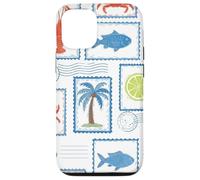 Custodia per iPhone 12/12 Pro Timbro postale costiero del Mediterraneo Ocean Life Summer
