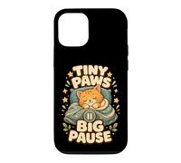 Custodia per iPhone 12/12 Pro Tiny Paws Big Pause gatto pisolino relax