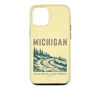 Custodia per iPhone 12/12 Pro Tipografia Vintage dei Grandi Laghi del Michigan