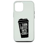 Custodia per iPhone 12/12 Pro TRASFORMO IL CAFFÈ IN CODICE Web Developers Coding Meme SUL RETRO