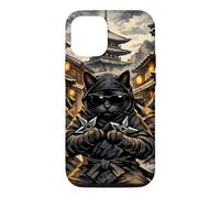 Custodia per iPhone 12/12 Pro Tre gatti Ninja Kawaii nel Giappone feudale si preparano per la battaglia