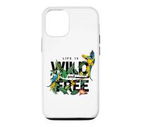 Custodia per iPhone 12/12 Pro Tropical Macaw Parrots Jungle Nature Bird Design Life Quotes