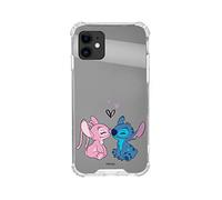 Custodia per iPhone 12-12 Pro Ufficiale di Lilo & Stitch Bacio Specchio Argento per proteggere il tuo cellulare. Scegli il tipo di custodia che ti piace di più con licenza ufficiale Disney