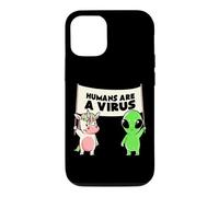 Custodia per iPhone 12/12 Pro Umani e un virus Alien & Cow Cute Buddies Banner EduEly