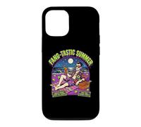 Custodia per iPhone 12/12 Pro Vacanze estive di Halloween a Dracula sulla spiaggia dei vampiri con Fang-Tastic