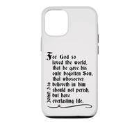 Custodia per iPhone 12/12 Pro Vangelo Giovanni 3:16 Intero versetto nella versione di Re Giacomo KJV