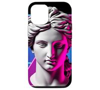 Custodia per iPhone 12/12 Pro Vaporwave - Statua a forma di testa geometrica, design retrò
