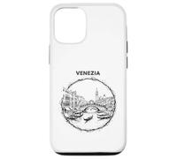 Custodia per iPhone 12/12 Pro Venezia Italia Schizzo Rialto Ponte Gondola Art