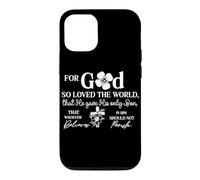 Custodia per iPhone 12/12 Pro Versetto Biblico: Dio Ama il Mondo con Fede