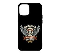 Custodia per iPhone 12/12 Pro Vintage Biker Skull Moto Rider Open Retro Road Emblem