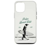 Custodia per iPhone 12/12 Pro Vintage Polar Beach-Club Pinguino Surfer