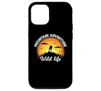 Custodia per iPhone 12/12 Pro Vintage Retro Mountains Outdoor Wildlife Mountain Adventure