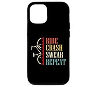 Custodia per iPhone 12/12 Pro Vintage Ride Crash Swear Repeat - Funny Retro Mountain Bike