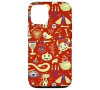Custodia per iPhone 12/12 Pro Vintage Witchy Halloween Pattern Boho Spooky Tarocchi Design