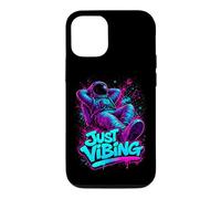 Custodia per iPhone 12/12 Pro Viola e Teal Astronaut Just Vibing Graphic per gli uomini
