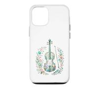 Custodia per iPhone 12/12 Pro Violino Floreale Vintage Musica Classica