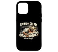 Custodia per iPhone 12/12 Pro "Vivere il sogno (Invia aiuto)", Divertente burnout in